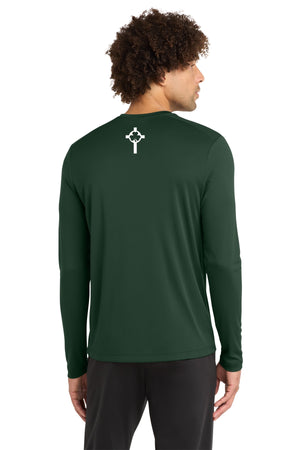 St. Patrick Basketball 2026 Long Sleeve Forest Green back view