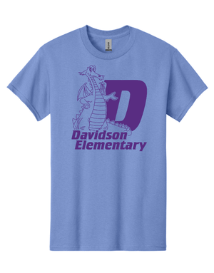 Custom Printed Apparel | Davidson Elementary - Adult Heavy Cotton T-Shirt "Davidson D" Design - Davidson Elementary - 18150
