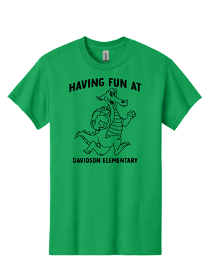 Custom Printed Apparel | Davidson Elementary - Adult Heavy Cotton T-Shirt "Having Fun at Davidson Elementary" Design - Davidson Elementary - 18150