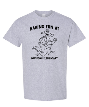 Custom Printed Apparel | Davidson Elementary - Adult Heavy Cotton T-Shirt "Having Fun at Davidson Elementary" Design - Davidson Elementary - 18150