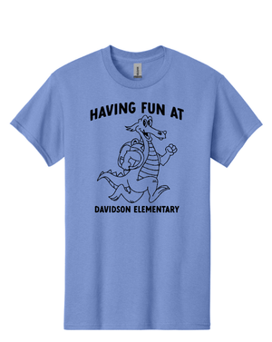Custom Printed Apparel | Davidson Elementary - Adult Heavy Cotton T-Shirt "Having Fun at Davidson Elementary" Design - Davidson Elementary - 18150