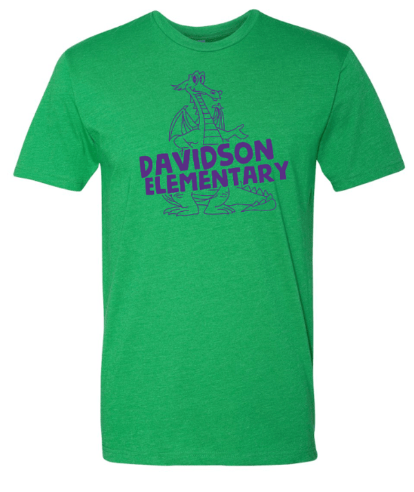 Custom Apparel - Screen Printing - Davidson Elementary Shirts 2025 - Adult Green T-Shirt - Davidson Elementary School 25 - 17502