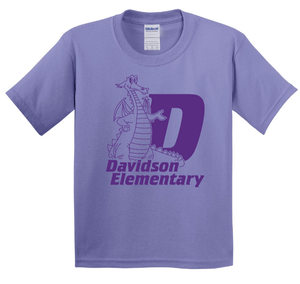 Custom Printed Apparel | Davidson Elementary - Youth Heavy Cotton T-Shirt "Davidson D" Design - Davidson Elementary - 18150