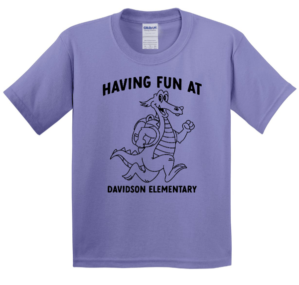 Custom Printed Apparel | Davidson Elementary - Youth Heavy Cotton T-Shirt "Having Fun at Davidson Elementary" Design" - Davidson Elementary - 18150