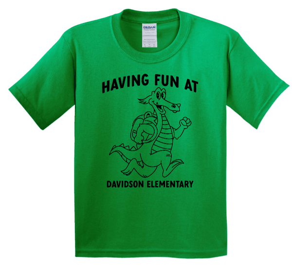 Custom Printed Apparel | Davidson Elementary - Youth Heavy Cotton T-Shirt "Having Fun at Davidson Elementary" Design" - Davidson Elementary - 18150