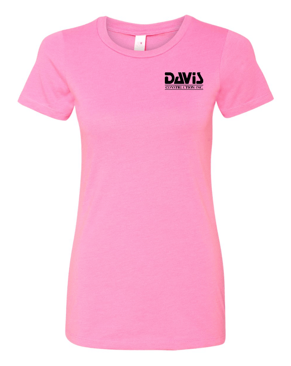 Custom Apparel - Screen Printing - Davis Construction - Womans CVC T-Shirt - Davis Construction - 15068