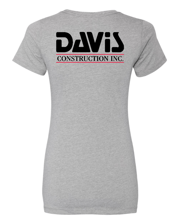 Custom Apparel - Screen Printing - Davis Construction - Womans CVC T-Shirt - Davis Construction - 15068