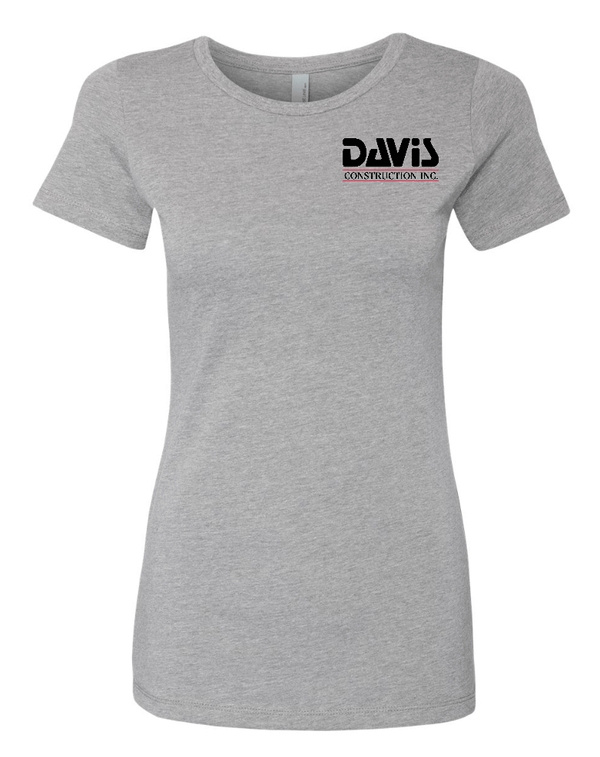 Custom Apparel - Screen Printing - Davis Construction - Womans CVC T-Shirt - Davis Construction - 15068