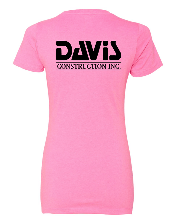 Custom Apparel - Screen Printing - Davis Construction - Womans CVC T-Shirt - Davis Construction - 15068
