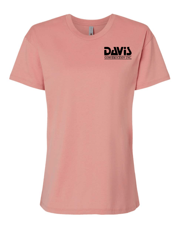 Custom Apparel - Screen Printing - Davis Construction - Women's Cotton Relaxed T-Shirt - Davis Construction - 15068