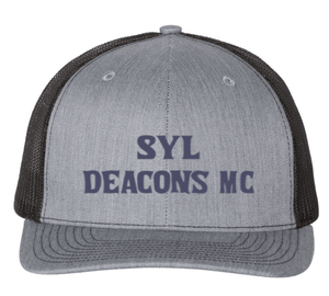 Custom Printed Apparel | Deacons MC 2025 - Adult Snapback Trucker Cap (Heather Grey/Black or Royal/Black) - Deacons MC Support - 18688