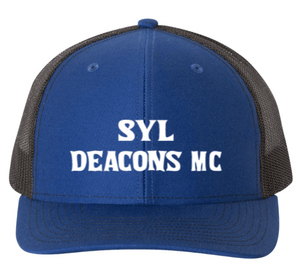 Custom Printed Apparel | Deacons MC 2025 - Adult Snapback Trucker Cap (Heather Grey/Black or Royal/Black) - Deacons MC Support - 18688
