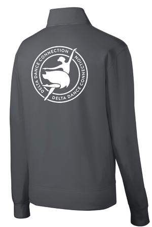 Custom Printed Apparel | Delta Dance Company - Adult Dark Smoke Grey Fleece Full - Zip Jacket - Delta Dance Company - 18487