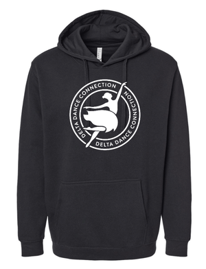 Custom Printed Apparel | Delta Dance Company - Adult Hooded Sweatshirt (Black/White) - Delta Dance Company - 18487