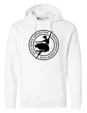 Custom Printed Apparel | Delta Dance Company - Adult Hooded Sweatshirt (Black/White) - Delta Dance Company - 18487