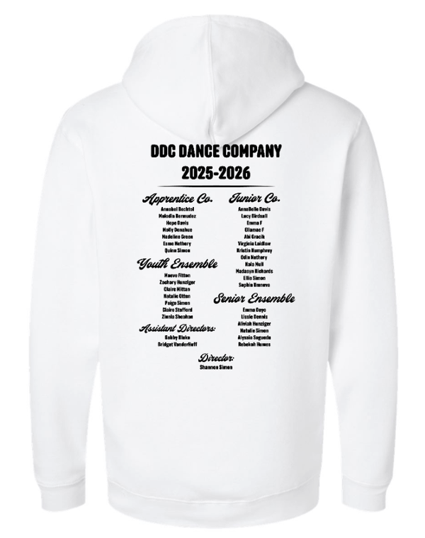 Custom Printed Apparel | Delta Dance Company - Adult Hooded Sweatshirt (Black/White) - Delta Dance Company - 18487