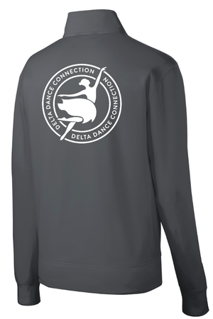 Custom Printed Apparel | Delta Dance Company - Youth Dark Smoke Grey Fleece Full - Zip Jacket - Delta Dance Company - 18487