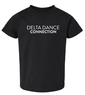Custom Printed Apparel | Delta Dance Connection Fall 2025 - Toddler T-Shirt Text Design (Black/Saltwater) - Delta Dance F25 - 18488