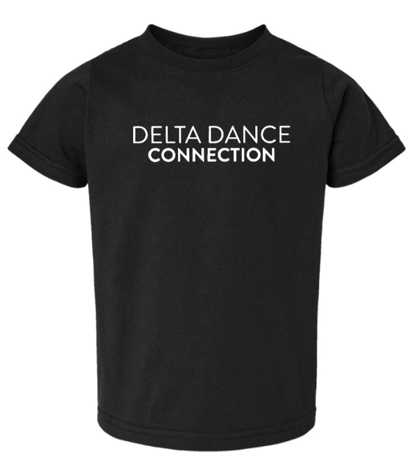 Custom Printed Apparel | Delta Dance Connection Fall 2025 - Toddler T-Shirt Text Design (Black/Saltwater) - Delta Dance F25 - 18488