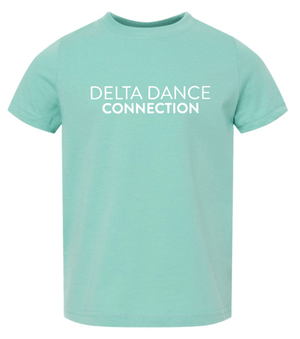 Custom Printed Apparel | Delta Dance Connection Fall 2025 - Toddler T-Shirt Text Design (Black/Saltwater) - Delta Dance F25 - 18488