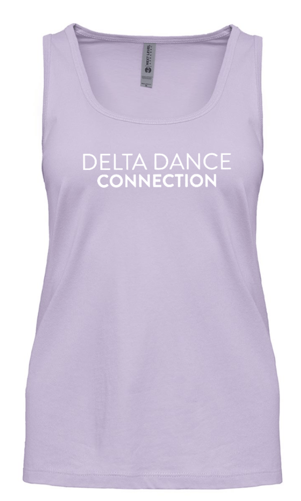 Custom Printed Apparel | Delta Dance Connection Fall 2025 - Women's Tanktop Text Design (Lavender/Black) - Delta Dance F25 - 18488