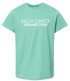 Custom Printed Apparel | Delta Dance Connection Fall 2025 - Youth T-Shirt Text Design (Black/Saltwater) - Delta Dance F25 - 18488