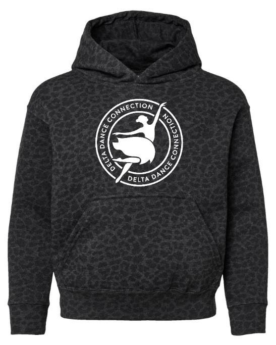 Custom Apparel - Screen Printing - Delta Dance Connection - Youth Circle Logo Hoodie (Black / Raspberry / Saltwater / Black Leopard) - Delta Dance Connection - 16948