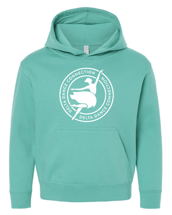 Custom Apparel - Screen Printing - Delta Dance Connection - Youth Circle Logo Hoodie (Black / Raspberry / Saltwater / Black Leopard) - Delta Dance Connection - 16948