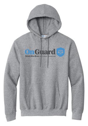 Custom Printed Apparel | Detroit Free Press 2025 | Adult Unisex Athletic Heather Hoodie "OnGuard Design" - Detroit Free Press 25 - 18722