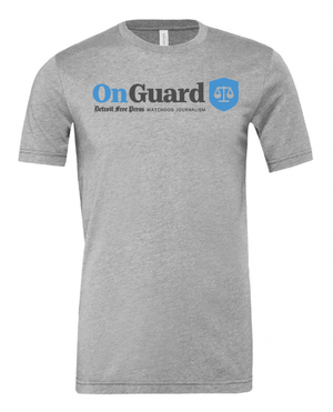 Custom Printed Apparel | Detroit Free Press 2025 | Adult Unisex Athletic Heather T-Shirt "OnGuard Design" - Detroit Free Press 25 - 18722