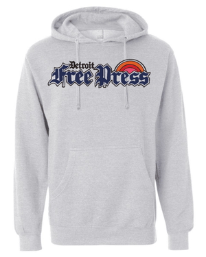 Custom Printed Apparel | Detroit Free Press 2025 | Adult Unisex Grey Heather Hoodie "Free Press Sunny Design" - Detroit Free Press 25 - 18722