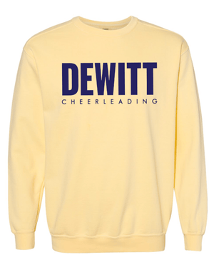 Custom Apparel - Screen Printing - DeWitt Jr. Panthers Competitive Cheer - Adult Unisex Comfort Colors Crewneck Sweatshirt - DeWitt Jr. Panthers Competitive Cheer - 17099