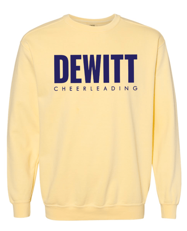 Custom Apparel - Screen Printing - DeWitt Jr. Panthers Competitive Cheer - Adult Unisex Comfort Colors Crewneck Sweatshirt - DeWitt Jr. Panthers Competitive Cheer - 17099