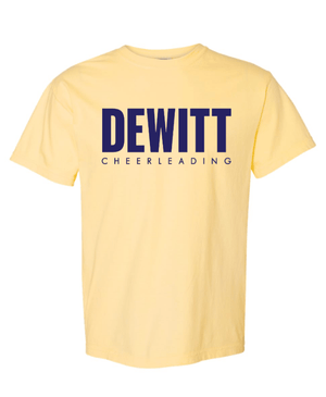 Custom Apparel - Screen Printing - DeWitt Jr. Panthers Competitive Cheer - Adult Unisex Comfort Colors Heavyweight T-Shirt - DeWitt Jr. Panthers Competitive Cheer - 17099