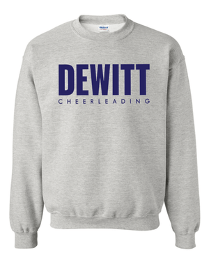 Custom Apparel - Screen Printing - DeWitt Jr. Panthers Competitive Cheer - Adult Unisex Grey Crewneck Sweatshirt - DeWitt Jr. Panthers Competitive Cheer - 17099