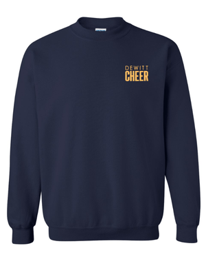 Custom Apparel - Screen Printing - DeWitt Jr. Panthers Competitive Cheer - Adult Unisex Navy Crewneck Sweatshirt - DeWitt Jr. Panthers Competitive Cheer - 17099