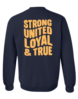 Custom Apparel - Screen Printing - DeWitt Jr. Panthers Competitive Cheer - Adult Unisex Navy Crewneck Sweatshirt - DeWitt Jr. Panthers Competitive Cheer - 17099