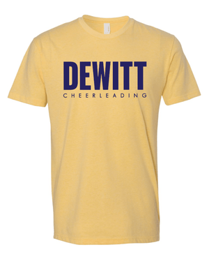 Custom Apparel - Screen Printing - DeWitt Jr. Panthers Competitive Cheer - Adult Unisex T-Shirt ~ Banana / Grey ~ - DeWitt Jr. Panthers Competitive Cheer - 17099
