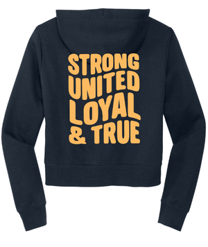 Custom Apparel - Screen Printing - DeWitt Jr. Panthers Competitive Cheer - Women's Cropped Fleece Full Zip Hoodie - DeWitt Jr. Panthers Competitive Cheer - 17099