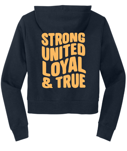 Custom Apparel - Screen Printing - DeWitt Jr. Panthers Competitive Cheer - Women's Cropped Fleece Full Zip Hoodie - DeWitt Jr. Panthers Competitive Cheer - 17099