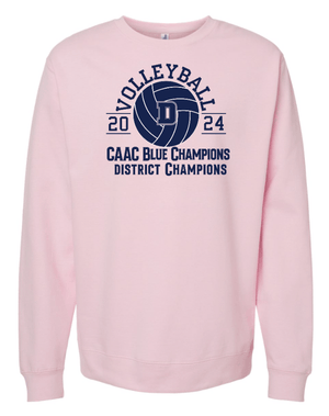 Custom Apparel - Screen Printing - DeWitt Volleyball Champs - Midweight Crewneck Sweatshirt (Grey / Pink) - DeWitt Volleyball Champs - 16992