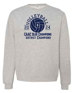 Custom Apparel - Screen Printing - DeWitt Volleyball Champs - Midweight Crewneck Sweatshirt (Grey / Pink) - DeWitt Volleyball Champs - 16992