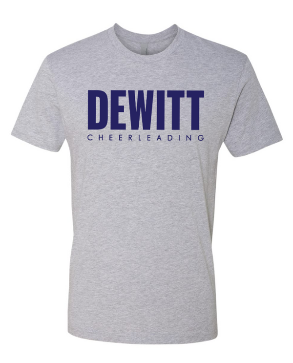 DeWitt Jr. Panthers Competitive Cheer - Adult Unisex T-Shirt ~ Banana / Grey ~