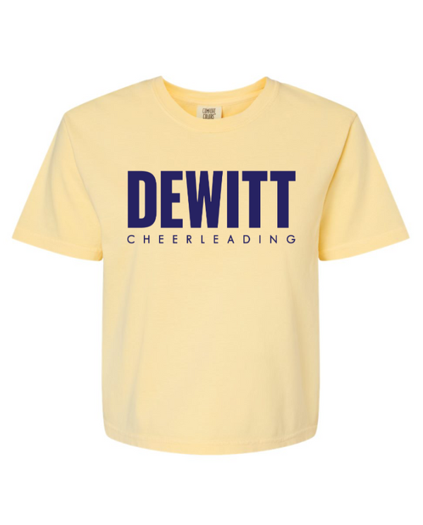 DeWitt Jr. Panthers Competitive Cheer - Women's Comfort Colors Heavyweight Cropped Boxy T-Shirt