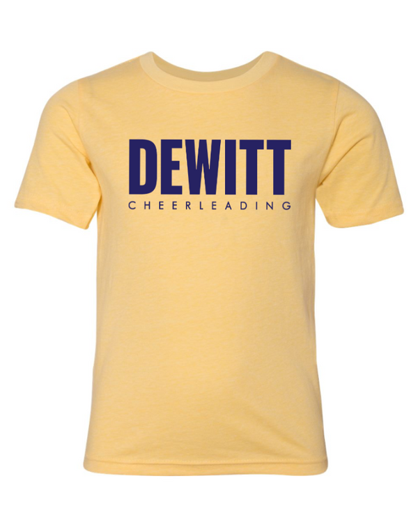 DeWitt Jr. Panthers Competitive Cheer - Youth T-Shirt   ~ Banana / Grey ~