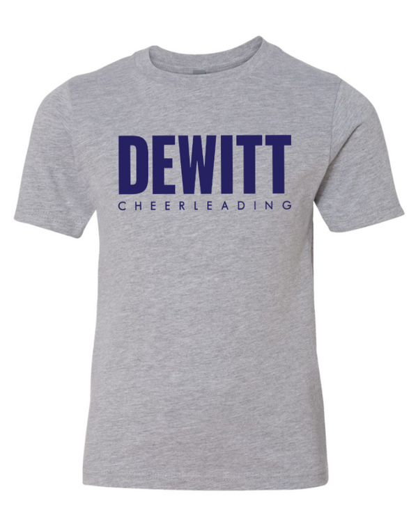 DeWitt Jr. Panthers Competitive Cheer - Youth T-Shirt   ~ Banana / Grey ~