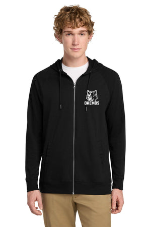 Okemos Fall Staff Shop Zip Up Hoodie Black front view