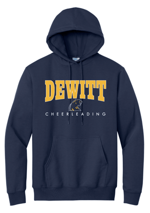 Custom Printed Apparel | DMS Competitive Cheer 2025 | Adult Unisex Navy Hoodie "Gold/White Dewitt Design" - DMS Comp Cheer 25 - 18782