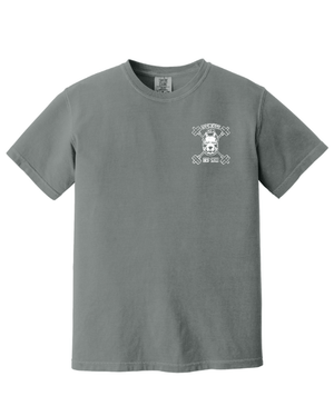 Custom Apparel - Screen Printing - Doghouse Gym + HD Strength & Fitness - Heavyweight T-Shirt *Berry / Grey* - Doghouse Gym - 17274