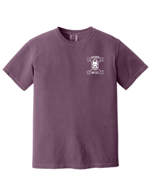 Custom Apparel - Screen Printing - Doghouse Gym + HD Strength & Fitness - Heavyweight T-Shirt *Berry / Grey* - Doghouse Gym - 17274